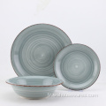 Toptan Özelleştirilmiş El Boyama Stoneware Dinnerset